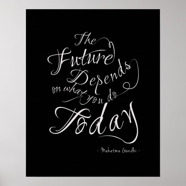 L'Avenir - Calligraphie Noire Poster Inspiré (Devant)