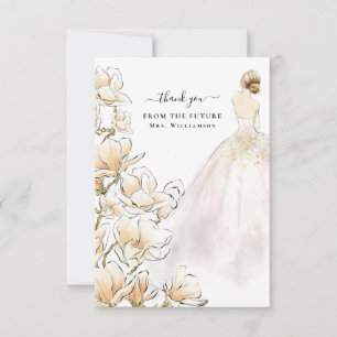 L'avenir de la mariée Magnolia Mme Carte de remerc