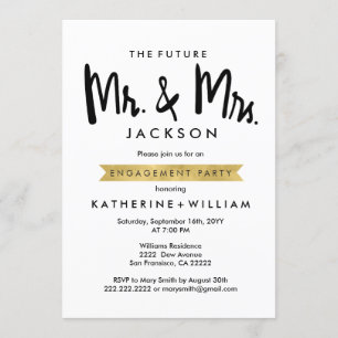 L'avenir M. et Mme Invitation du parti Engagement
