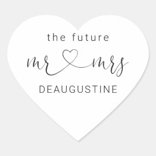 L'avenir Sticker Mariage M. et Mme Heart