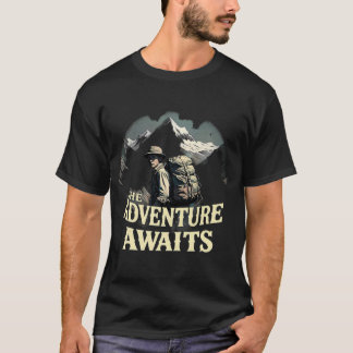L'aventure attend le T-shirt Vintage Hiker