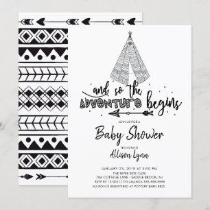 L'aventure commence Baby shower Invitation