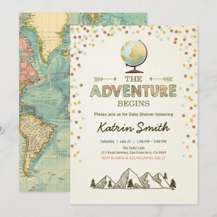 L'aventure commence Baby shower invitation Carte G