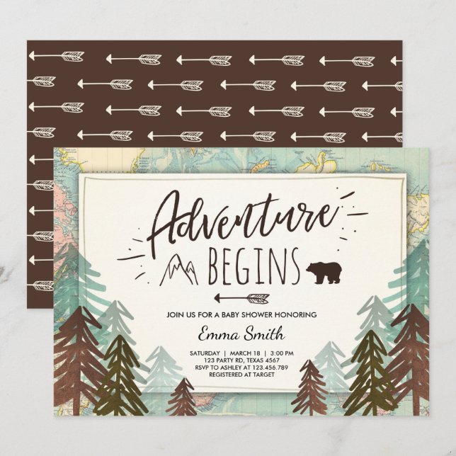 L'aventure commence la carte de voyage (Devant / Derrière)