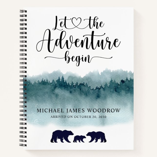 L'aventure commence Montagnes Ours Bébé Journal (Devant)