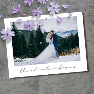 L'Aventure Commence Photo Faire-Part de Mariage