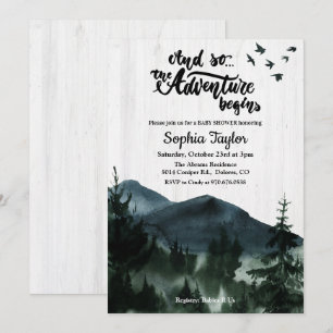 L'aventure commence une invitation Baby shower