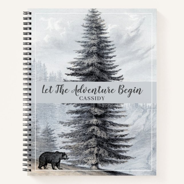 L'aventure commence Woodland Walking Bear Journal (Devant)