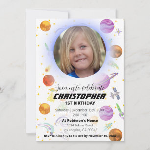 L'aventure spatiale Invitation d'anniversaire