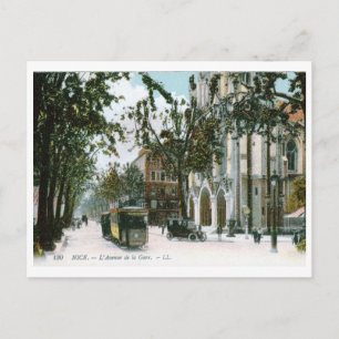 L'Avenue de la Gare, Nice, France Vintage Postcard