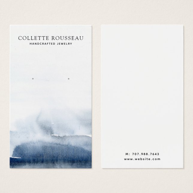 Laver à l'aquarelle Indigo Abstrait (Devant & derrière)