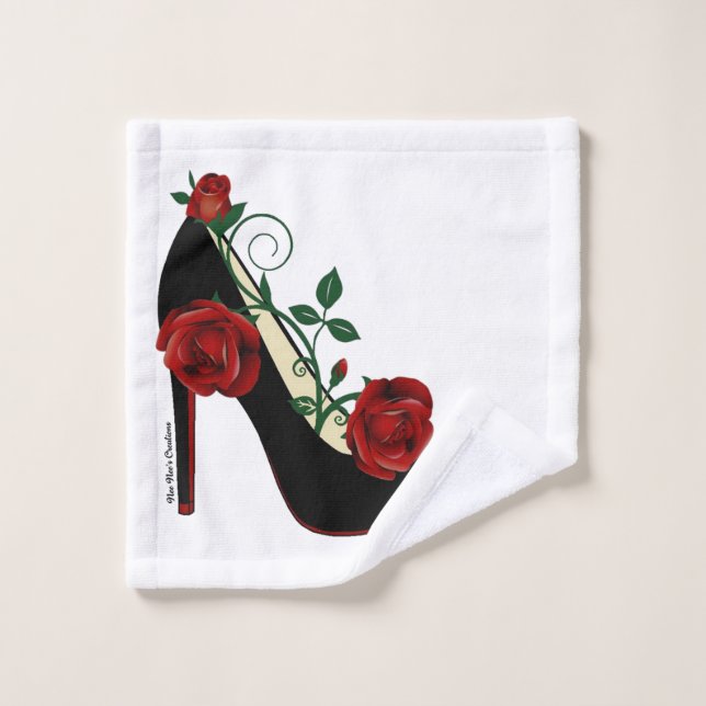 Laver le linge - Rose de Stiletto (Gant de toilette)