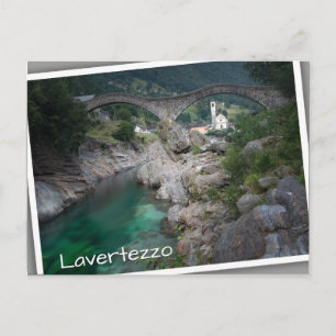 Lavertezzo bridge in Valle Verzasca, Switzerland Postcard