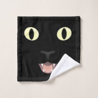 Lavette de visage de chat noir