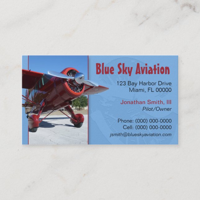 L'aviation entretient le carte de visite (Devant)