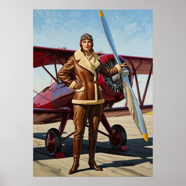 L'AVIATRICE (L'Aviatrix) - Art Déco Original (Devant)