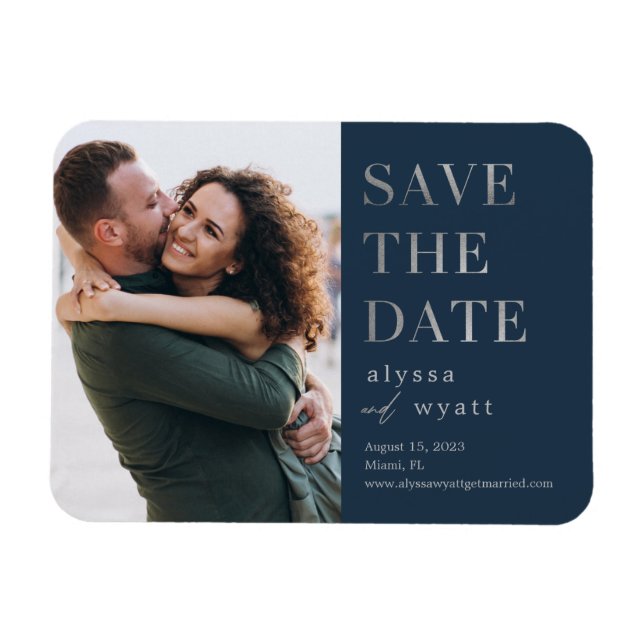 Lavish Glow EDITABLE COLOR Save The Date Magnet (Horizontal)