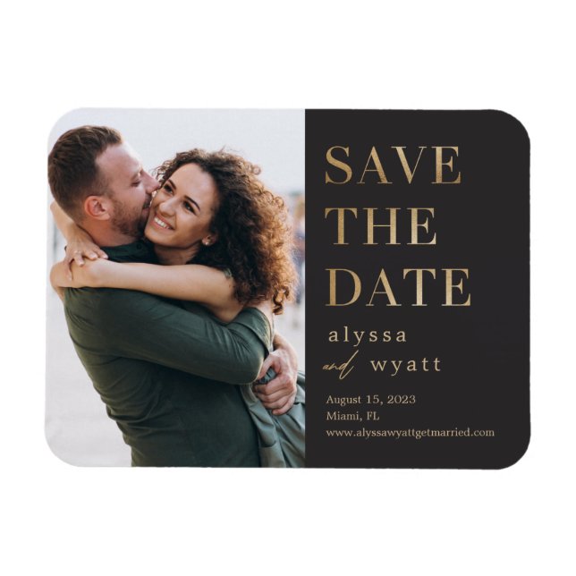 Lavish Glow EDITABLE COLOR Save The Date Magnet (Horizontal)
