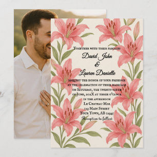 Lavish Lily Photo Wedding Invitation