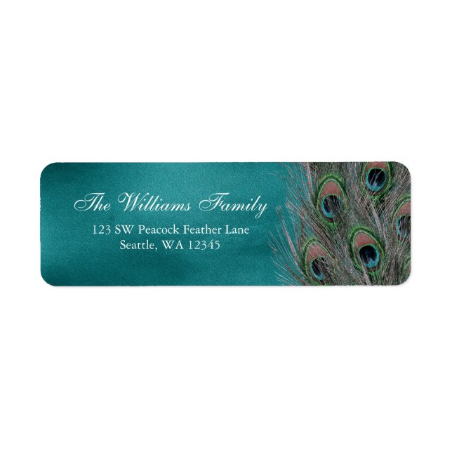 Lavish Peacock Feathers Retourner l'adresse étique (Devant)