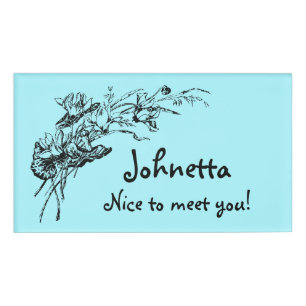 Lavish Retro Floral Display with Name and Text Tag