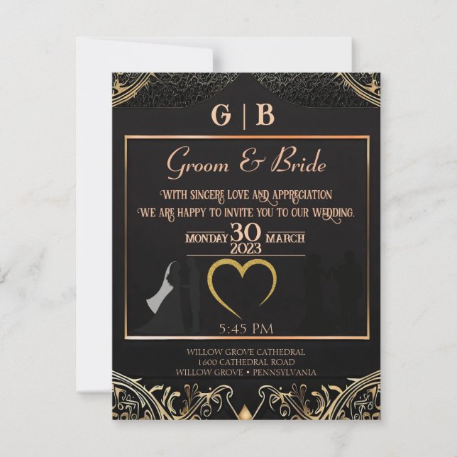 Lavish Royal Wedding Invitation (Front)