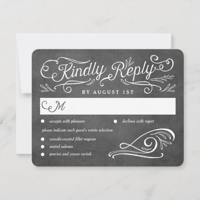 Lavish Scrolls Editable Colour Wedding RSVP Card (Front)