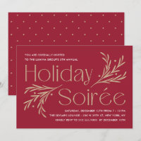 Lavish Soirée Editable Colour Holiday Party Invita