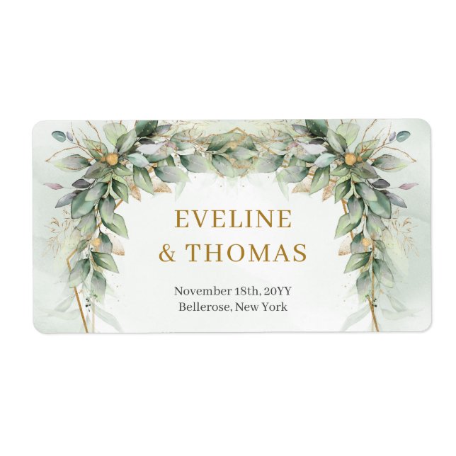 Lavish verdure feuillage or cadre mariage (Devant)
