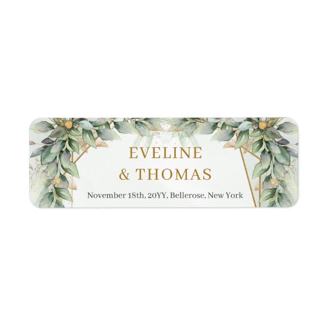 Lavish verdure feuillage or cadre mariage (Devant)