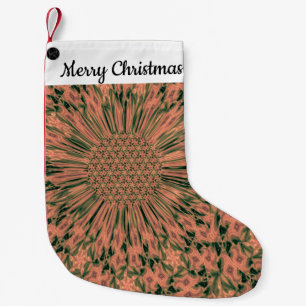 LavishlyOn Customizable Country Peach Green Bloom Small Christmas Stocking