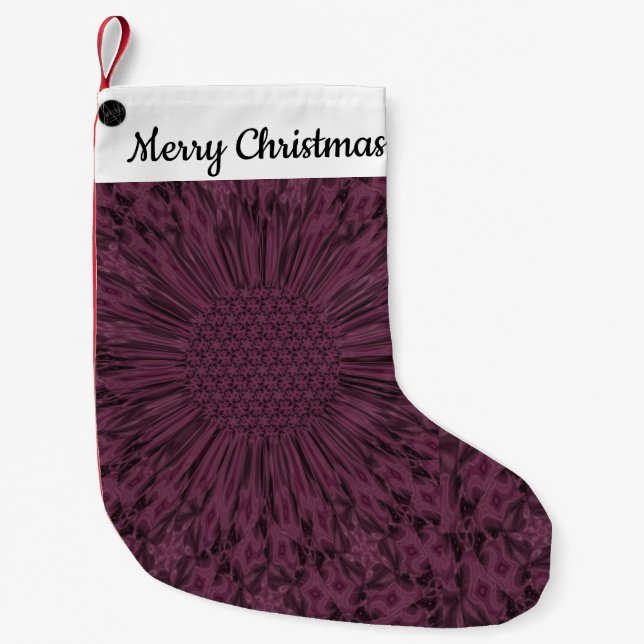 LavishlyOn Customizable Country Wine/Eggplan Bloom Small Christmas Stocking (Front)