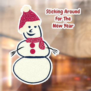 LavishlyOn Vintage Sparkly Snowman New Year Window Cling