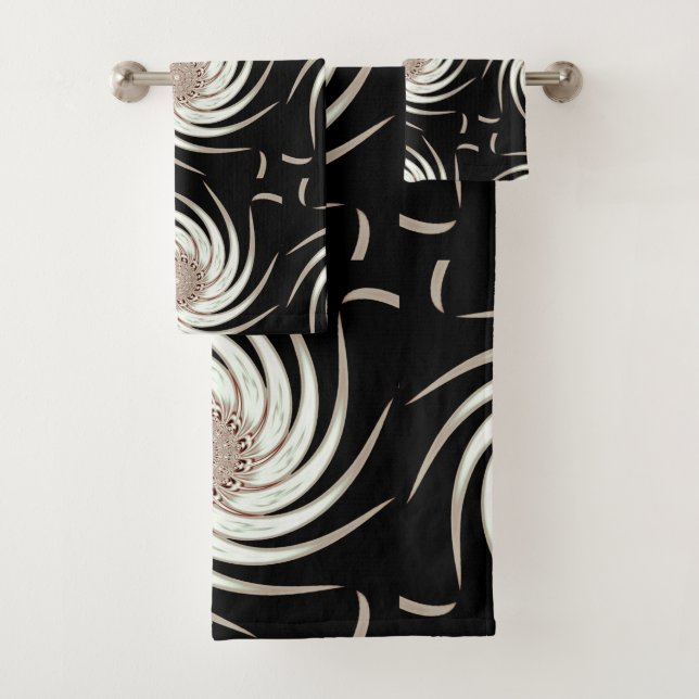 LavishlySur Fleur Blanc Noir Fleur Abstrait Art (En situation)