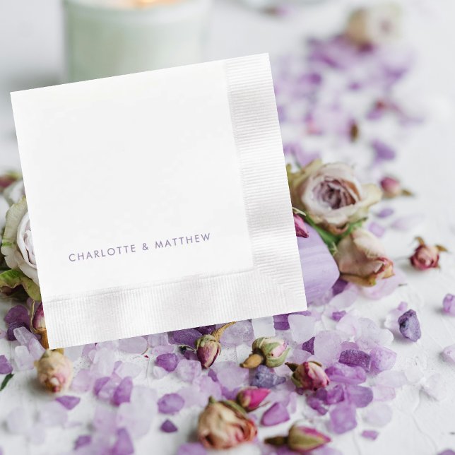 Lavnder Personalized Names Coined Wedding Napkin (Creator Uploaded)