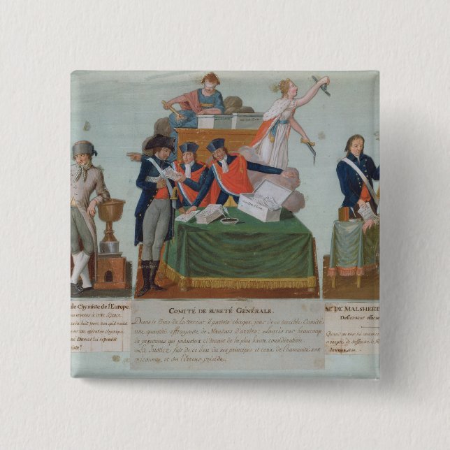 Lavoisier, the Comite de Surete Generale 2 Inch Square Button (Front)