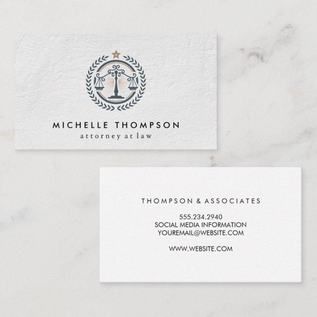 Law and Justice Logo Business Card (Front/Back)