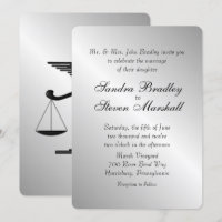 Law and Medicine Union Wedding Invitation