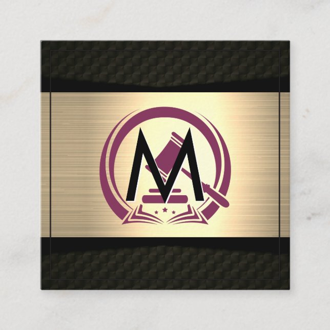 Law and Order Logo | Attorney  Square Business Card (Front)