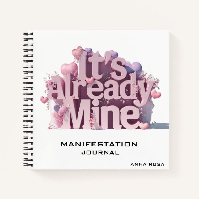 *~* Law Attraction Manifestation Hearts AP85  Notebook (Front)