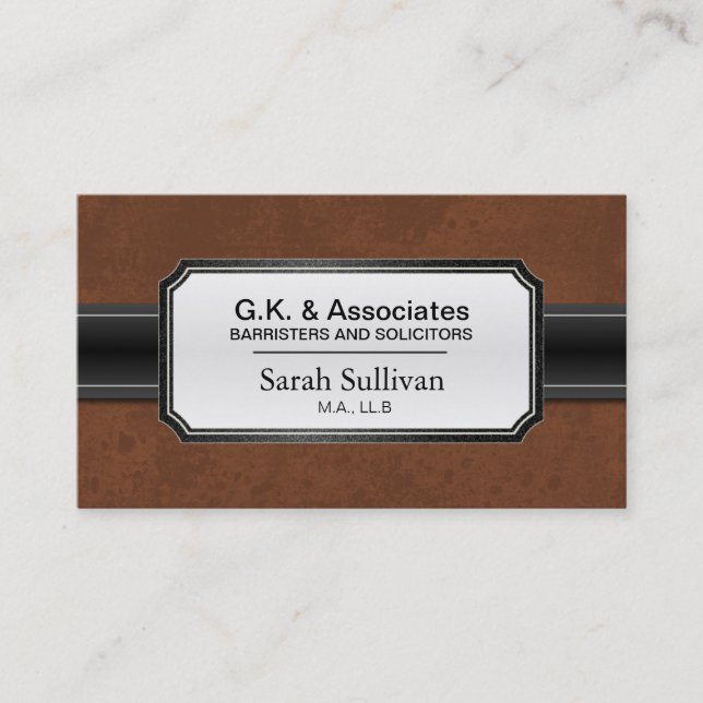 Law Business Card - Black Stylish Lawyer Attorney (Front)