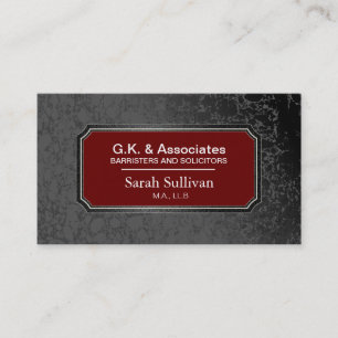 Law Business Card - Black Stylish Lawyer Attorney