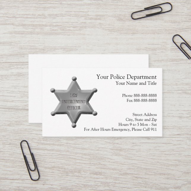 Law Enforcement Business Card (Front/Back In Situ)