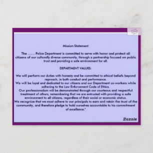 LAW ENFORCEMENT CODE OF ETHICS POSTCARD