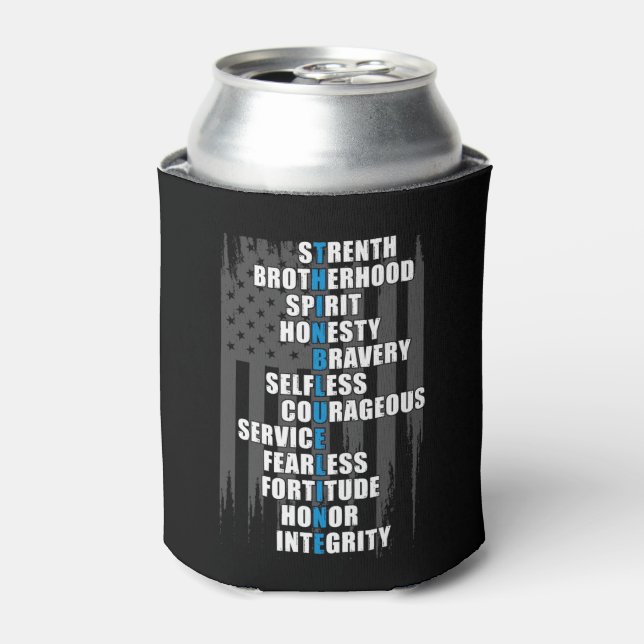 Law Enforcement Flag Police Appreciation Can Cooler (Can Front)