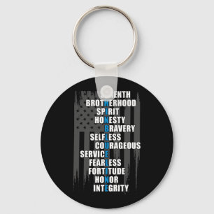 Law Enforcement Flag Police Appreciation Keychain