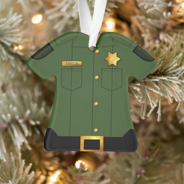 Law Enforcement Green Uniform Profession Ornament (Tree)