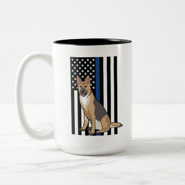 Law Enforcement K9 Police Dog Two-Tone Coffee Mug (Left)