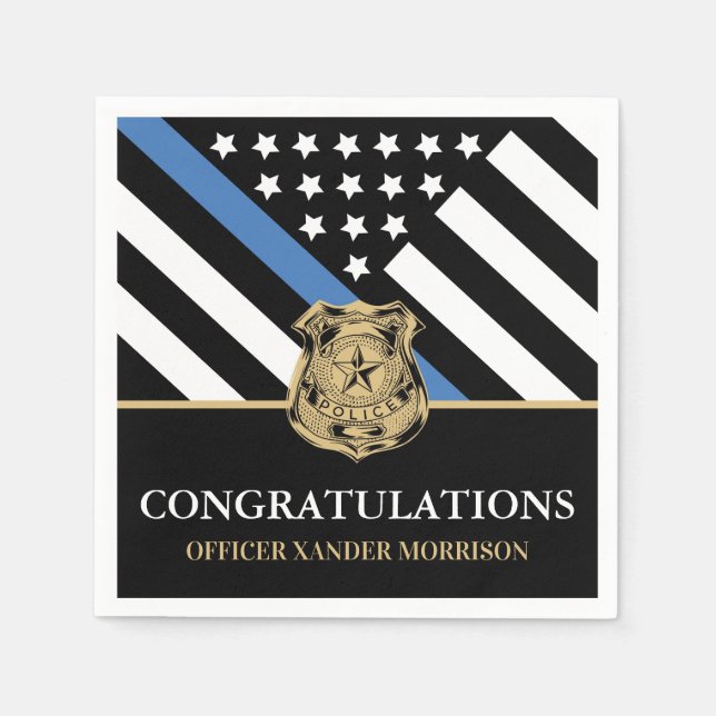 Law Enforcement Officer Police Graduation Napkin (Front)