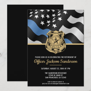 Law Enforcement Officer Police Retirement Party Invitation